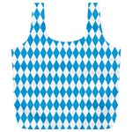 Oktoberfest Bavarian Blue and White Large Diagonal Diamond Pattern Full Print Recycle Bag (XL) Front