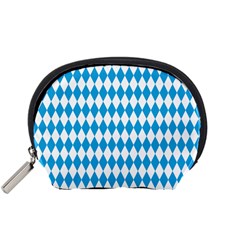 Oktoberfest Bavarian Blue And White Large Diagonal Diamond Pattern Accessory Pouch (small) by PodArtist