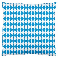 Oktoberfest Bavarian Blue And White Large Diagonal Diamond Pattern Standard Flano Cushion Case (one Side) by PodArtist