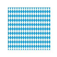 Oktoberfest Bavarian Blue And White Large Diagonal Diamond Pattern Small Satin Scarf (square) by PodArtist