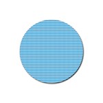 Oktoberfest Bavarian Blue and White Small Diagonal Diamond Pattern Rubber Coaster (Round)  Front