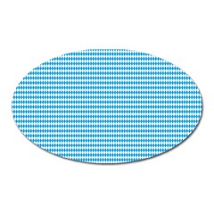 Oktoberfest Bavarian Blue And White Small Diagonal Diamond Pattern Oval Magnet