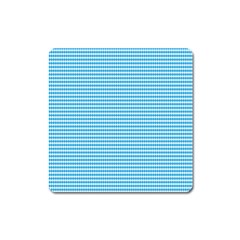 Oktoberfest Bavarian Blue And White Small Diagonal Diamond Pattern Square Magnet by PodArtist