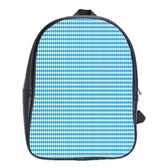 Oktoberfest Bavarian Blue And White Small Diagonal Diamond Pattern School Bag (xl) by PodArtist