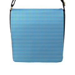 Oktoberfest Bavarian Blue And White Small Diagonal Diamond Pattern Flap Closure Messenger Bag (l) by PodArtist