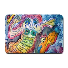 Watercolor Mermaid Small Doormat  by chellerayartisans