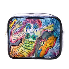 Watercolor Mermaid Mini Toiletries Bag (one Side) by chellerayartisans