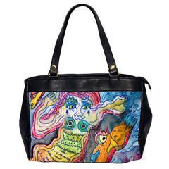 Watercolor Mermaid Oversize Office Handbag (2 Sides) by chellerayartisans