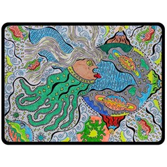 Universe Angel Double Sided Fleece Blanket (large)  by chellerayartisans