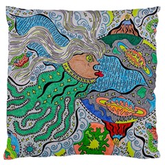 Universe Angel Large Flano Cushion Case (two Sides) by chellerayartisans