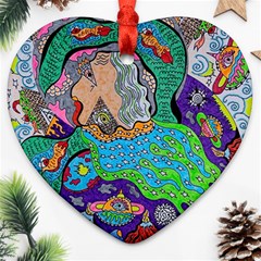 Pyramid Angel Heart Ornament (two Sides) by chellerayartisans