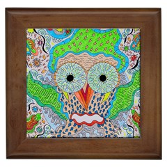 Cosmic Owl Framed Tiles