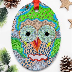 Cosmic Owl Ornament (Oval)