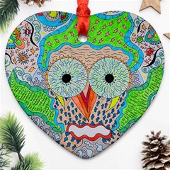 Cosmic Owl Ornament (Heart)