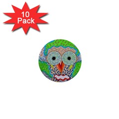 Cosmic Owl 1  Mini Buttons (10 pack) 