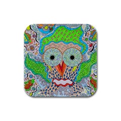 Cosmic Owl Rubber Square Coaster (4 pack) 