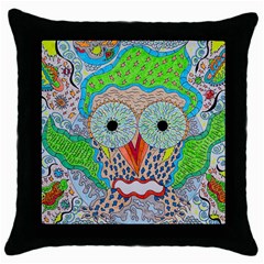 Cosmic Owl Throw Pillow Case (Black)