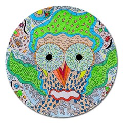 Cosmic Owl Magnet 5  (round)