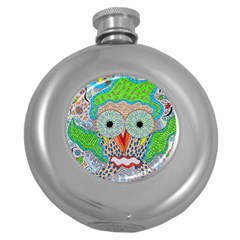 Cosmic Owl Round Hip Flask (5 oz)