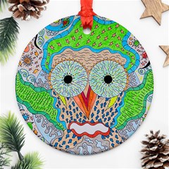 Cosmic Owl Round Ornament (Two Sides)