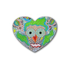 Cosmic Owl Rubber Coaster (Heart) 