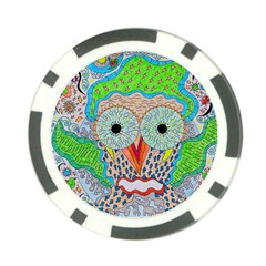 Cosmic Owl Poker Chip Card Guard