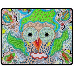 Cosmic Owl Fleece Blanket (medium)  by chellerayartisans