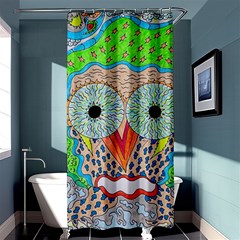 Cosmic Owl Shower Curtain 36  X 72  (stall)  by chellerayartisans