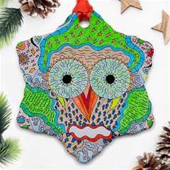 Cosmic Owl Ornament (Snowflake)