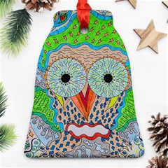 Cosmic Owl Bell Ornament (two Sides) by chellerayartisans