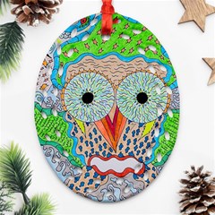 Cosmic Owl Ornament (Oval Filigree)