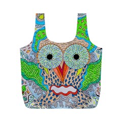 Cosmic Owl Full Print Recycle Bag (m) by chellerayartisans