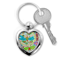 Cosmic Dragonflies Key Chains (heart)  by chellerayartisans