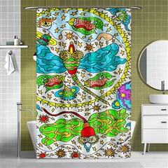 Cosmic Dragonflies Shower Curtain 48  X 72  (small)  by chellerayartisans