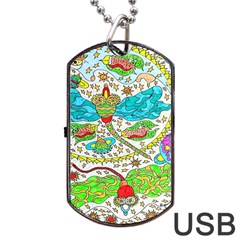 Cosmic Dragonflies Dog Tag Usb Flash (one Side) by chellerayartisans