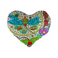 Cosmic Dragonflies Standard 16  Premium Heart Shape Cushions by chellerayartisans