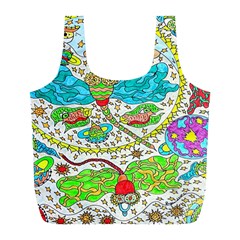 Cosmic Dragonflies Full Print Recycle Bag (l) by chellerayartisans