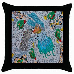 Music Angel Throw Pillow Case (black) by chellerayartisans