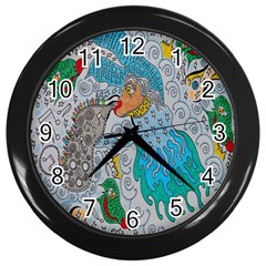 Music Angel Wall Clock (black) by chellerayartisans