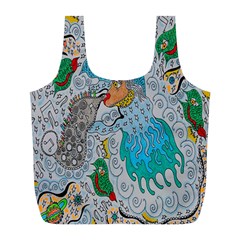 Music Angel Full Print Recycle Bag (l) by chellerayartisans