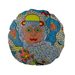 Cosmic Moon Angel Standard 15  Premium Round Cushions