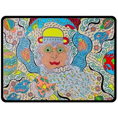 Cosmic Moon Angel Double Sided Fleece Blanket (large)  by chellerayartisans