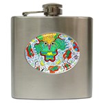 Cosmic Coocoobird Hip Flask (6 oz) Front