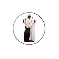 Indiahandycrfats Women Fashion White Dupatta With Multicolour Pompom All Four Sides For Girls/women Hat Clip Ball Marker by Indianhandycrafts