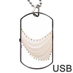 Indiahandycrfats women Fashion White Dupatta with Multicolour Pompom all four sides for Girls/women Dog Tag USB Flash (Two Sides) Back