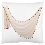 Indiahandycrfats women Fashion White Dupatta with Multicolour Pompom all four sides for Girls/women Large Cushion Case (Two Sides) Back