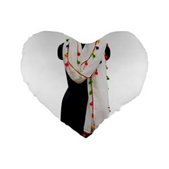 Indiahandycrfats Women Fashion White Dupatta With Multicolour Pompom All Four Sides For Girls/women Standard 16  Premium Heart Shape Cushions by Indianhandycrafts