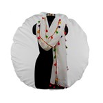 Indiahandycrfats women Fashion White Dupatta with Multicolour Pompom all four sides for Girls/women Standard 15  Premium Round Cushions Front