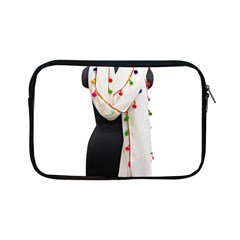 Indiahandycrfats Women Fashion White Dupatta With Multicolour Pompom All Four Sides For Girls/women Apple Ipad Mini Zipper Cases