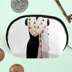 Indiahandycrfats Women Fashion White Dupatta With Multicolour Pompom All Four Sides For Girls/women Accessory Pouch (medium) by Indianhandycrafts